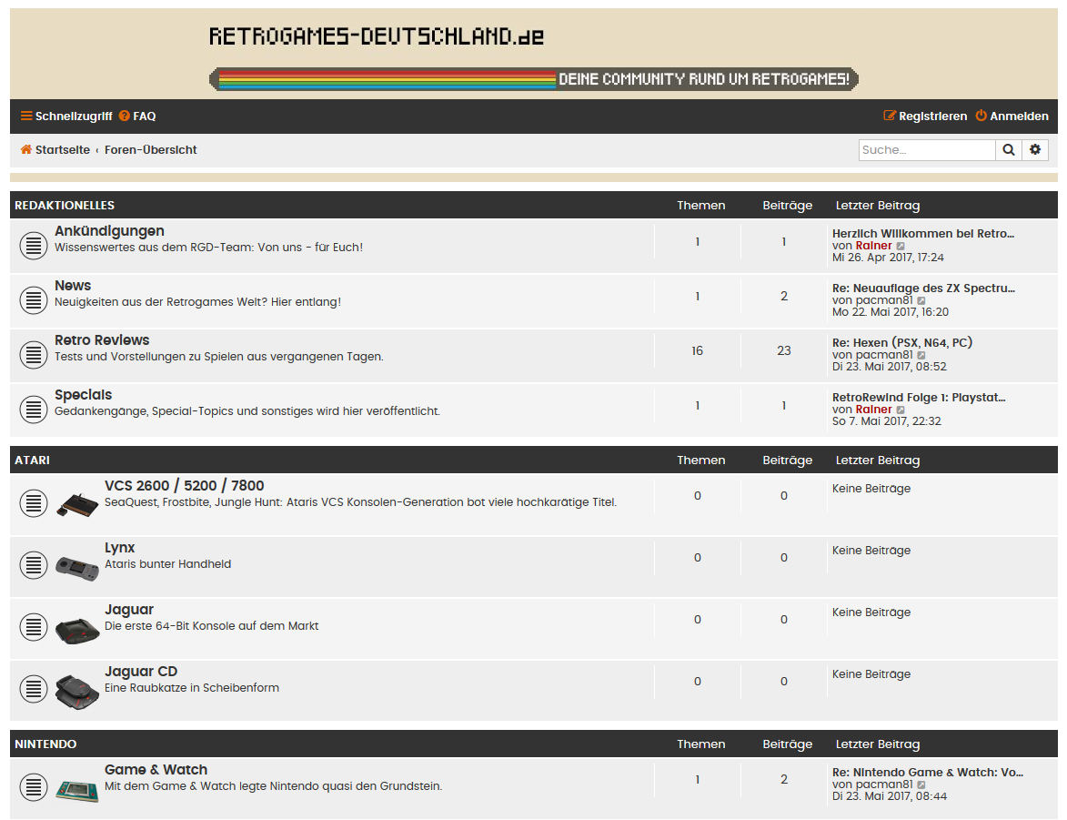 Screenshot: Retrogames-deutschland.de
