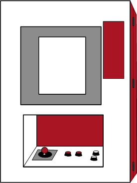 Grafik: Arcadeautomattyp Wall Mounter (Wandgerät)
