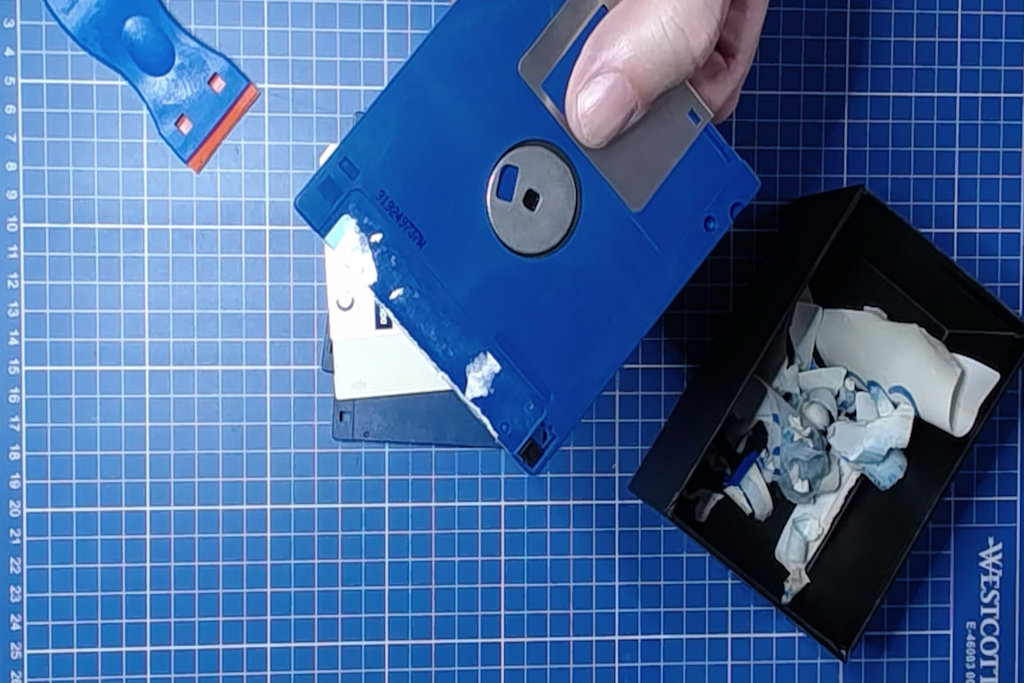Bild: Diskettenetiketten entfernen